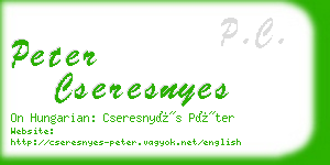 peter cseresnyes business card